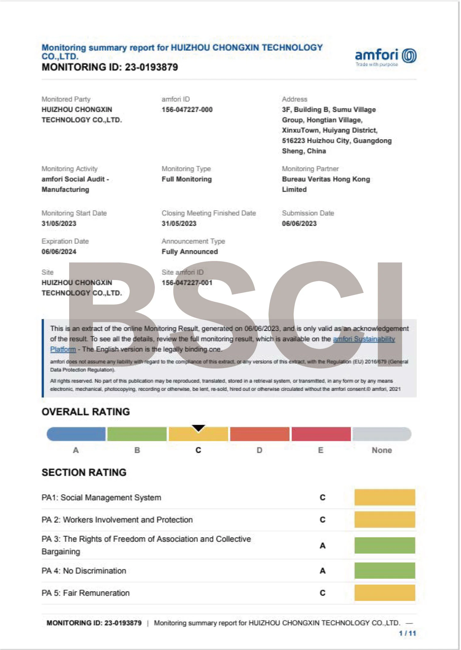 BSCI standard